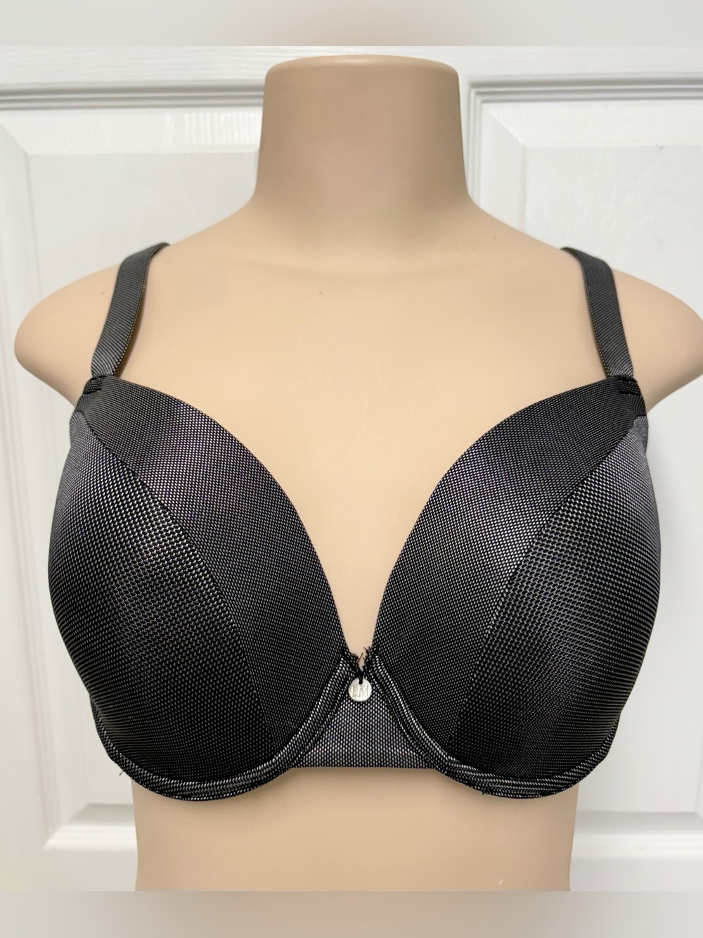 Le Mystère 34DDD/F Black Gray Molded Underwire Bra